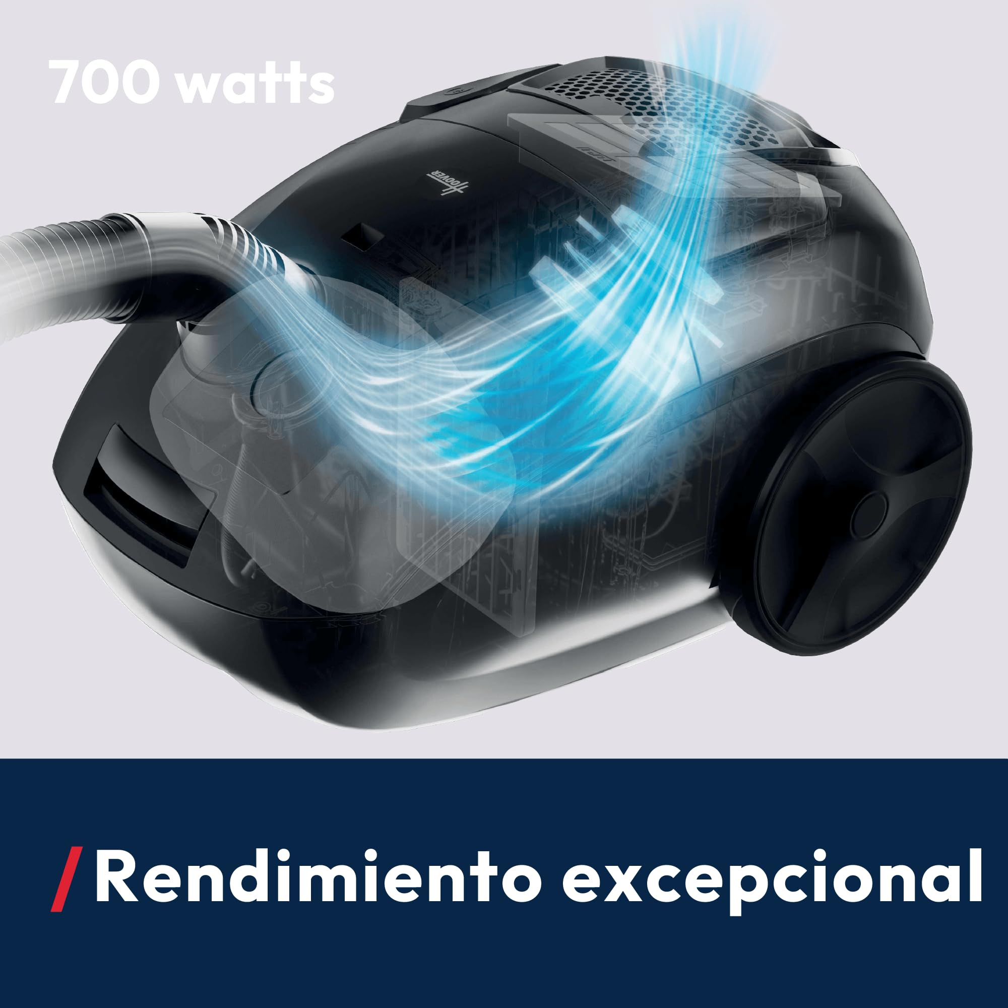 Hoover HE1 Aspiradora de Trineo con Bolsa Compacta | Todos los Suelos | Con Cable, Radio de Acción 7,5m, Capacidad de Bolsa 2,5L, Filtro EPA, Accesorios Incluidos