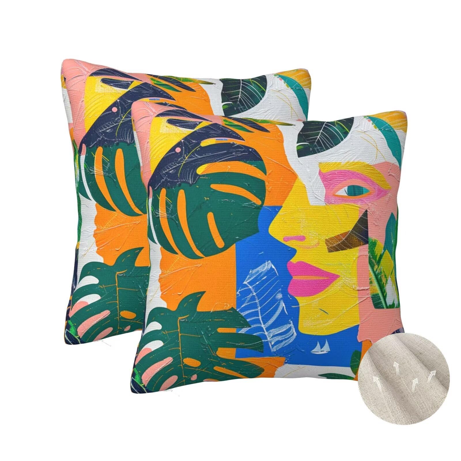 Housse coussin canape 50x50 cm lot de 2 amovibles pour nettoyer facilement votre salon