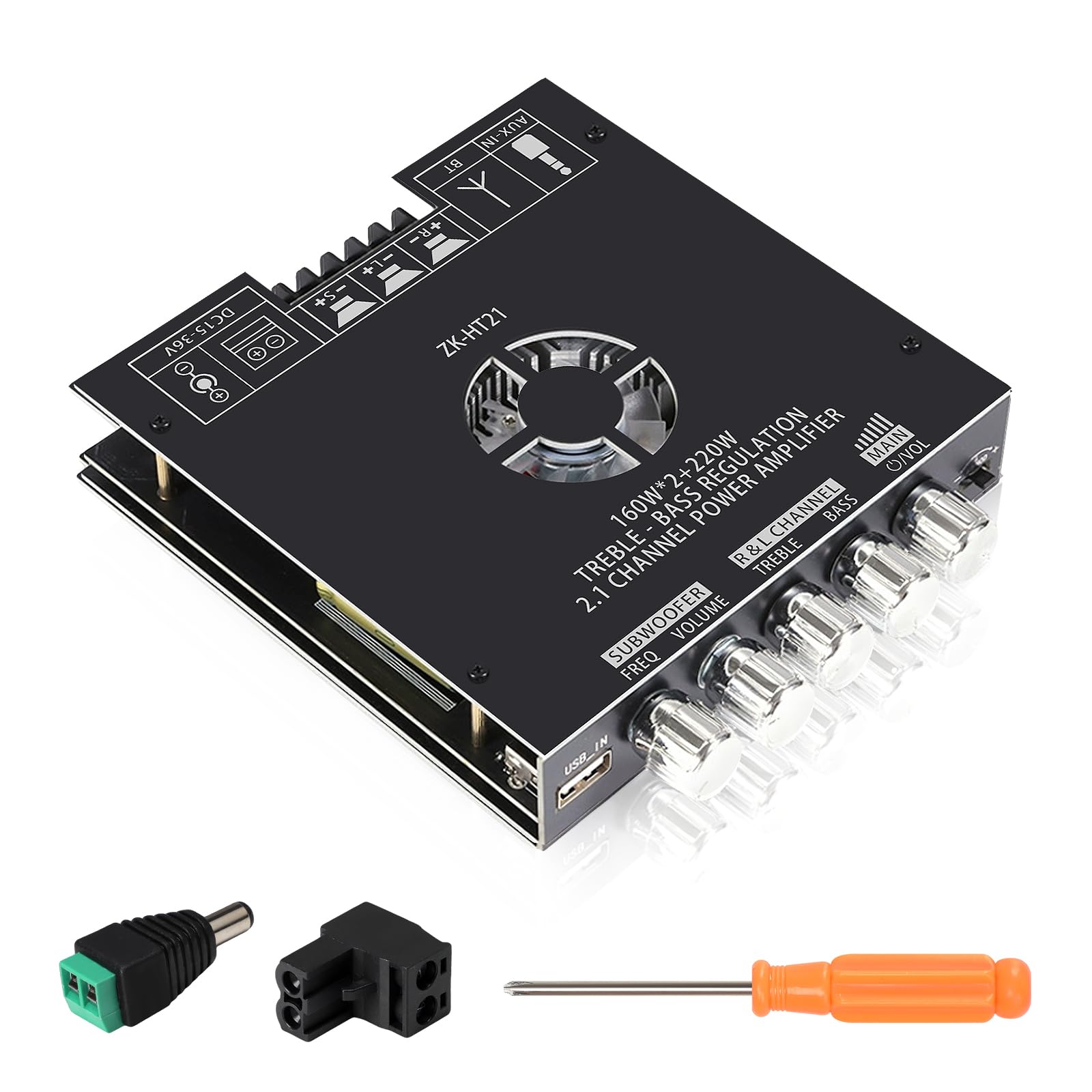 Amazon.com: ZK-HT21 2.1 Channel Mini Bluetooth Amplifier Board