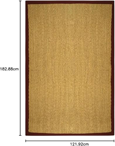 Miniatura 314 de Safavieh Colección de fibra natural NF115P - Alfombra (fibra natural), color gris, Fibras naturales beige, (Natural/Beige),Natural/Negro,Natural