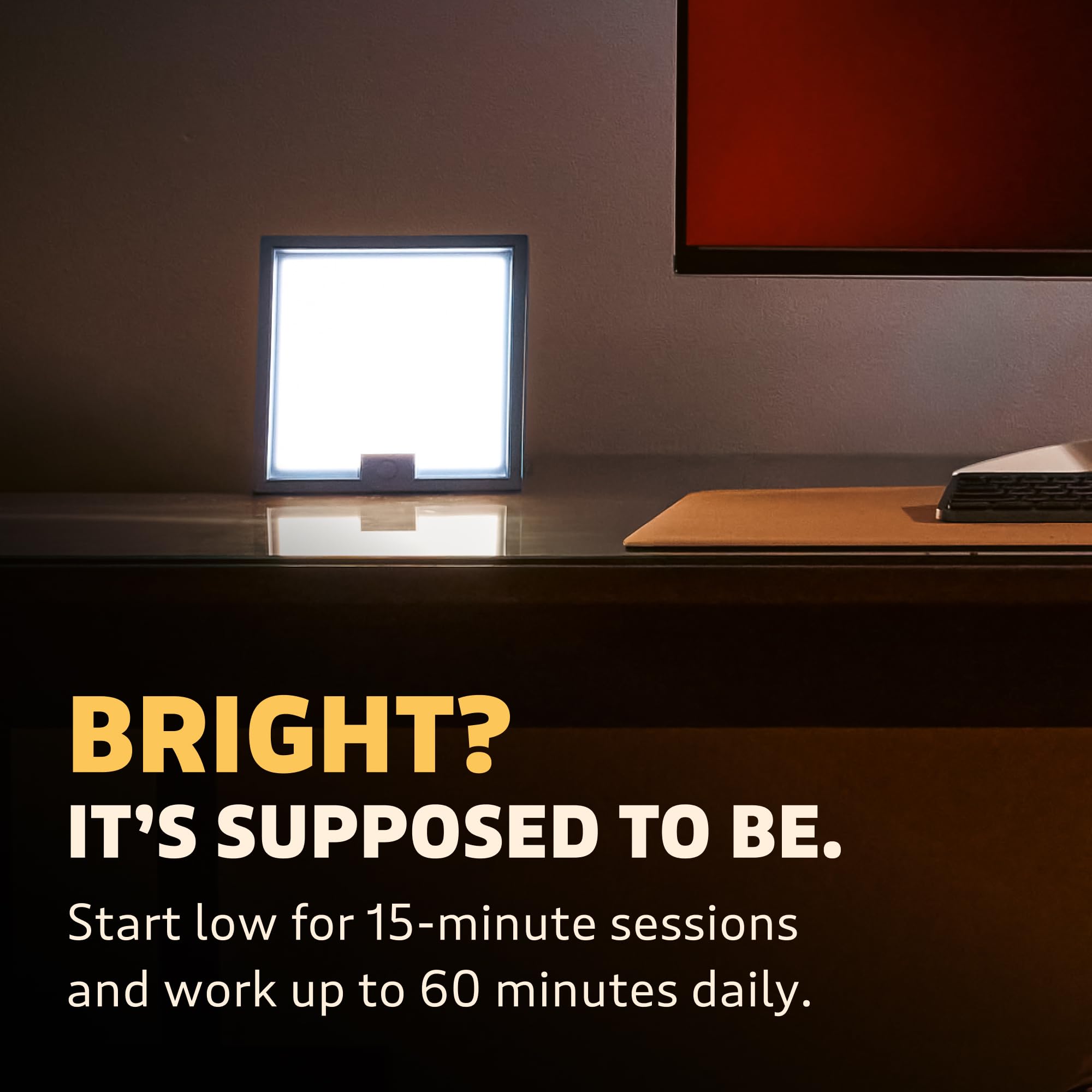 Circadian Optics Lumine - Lámpara de escritorio de terapia de luz brillante | Como se ve en Shark Tank | Brillo ultra potente de 10.000 LUX | Color de 5500 K imita el sol del mediodía | Mejora tu