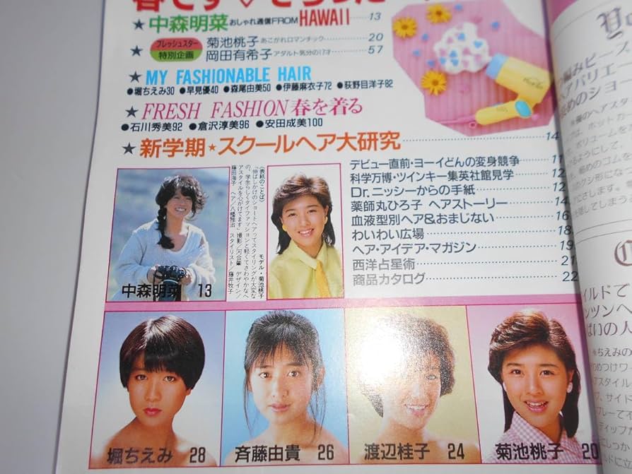 婦人画報ビューティー 1972年夏号 ヘアカタログ　ビンテージ レア Amazon.co.jp: S3026 アイドルスター ヘアカタログ 83春夏号