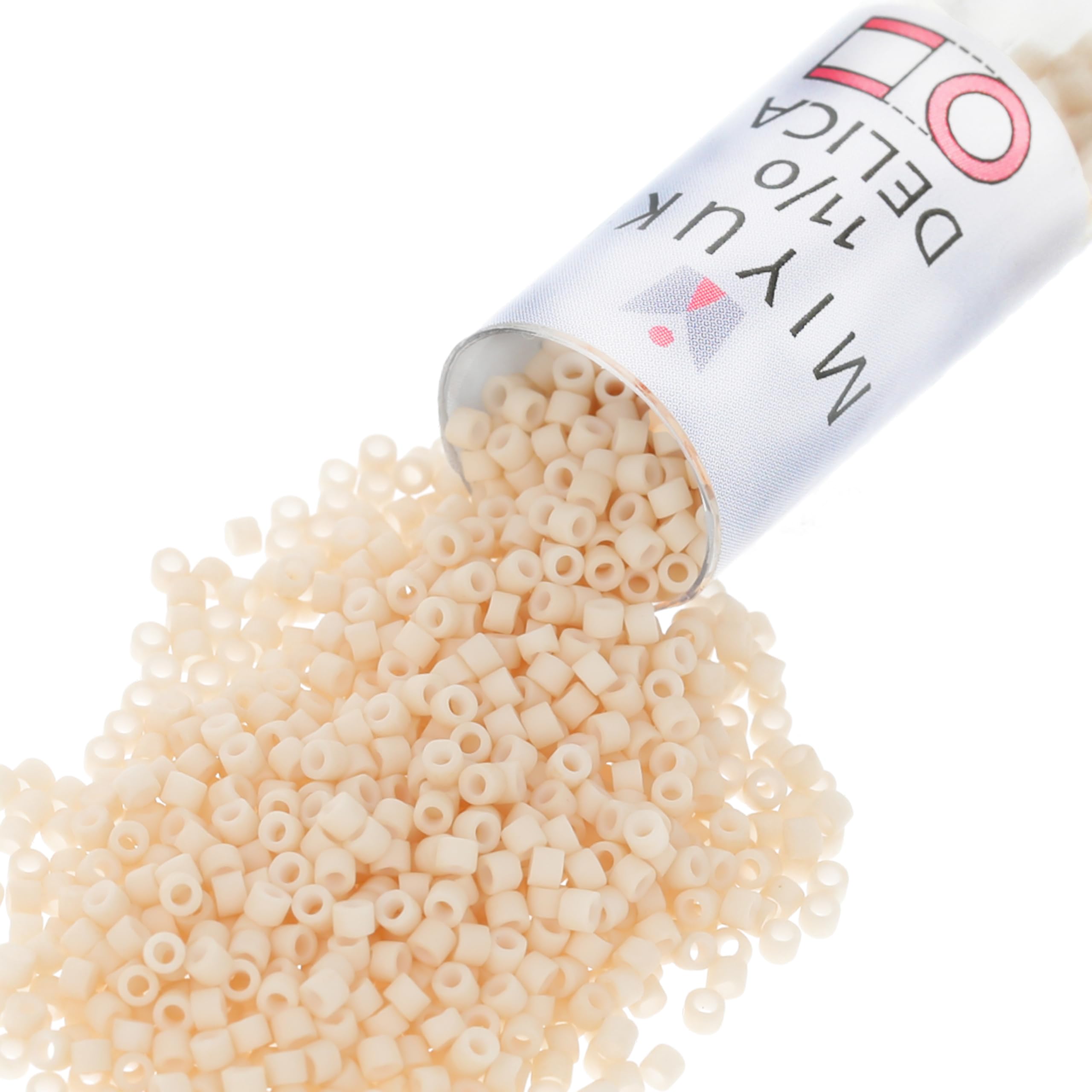 Miyuki Delica Seed Beads – Size 11/0 (1.6 mm), DB0353, Matte Opaque Glazed Luster Dark Cream, 7.2 g, Approx. 1440 Beads, Made in Japan