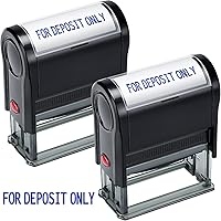 Vista 1 de 2 Pcs Self Inking Rubber Stamp, Deposit Only Stamps for Checks Ink Office Stamps for Business Message Payable Accounts Office Supplies and Retail Use