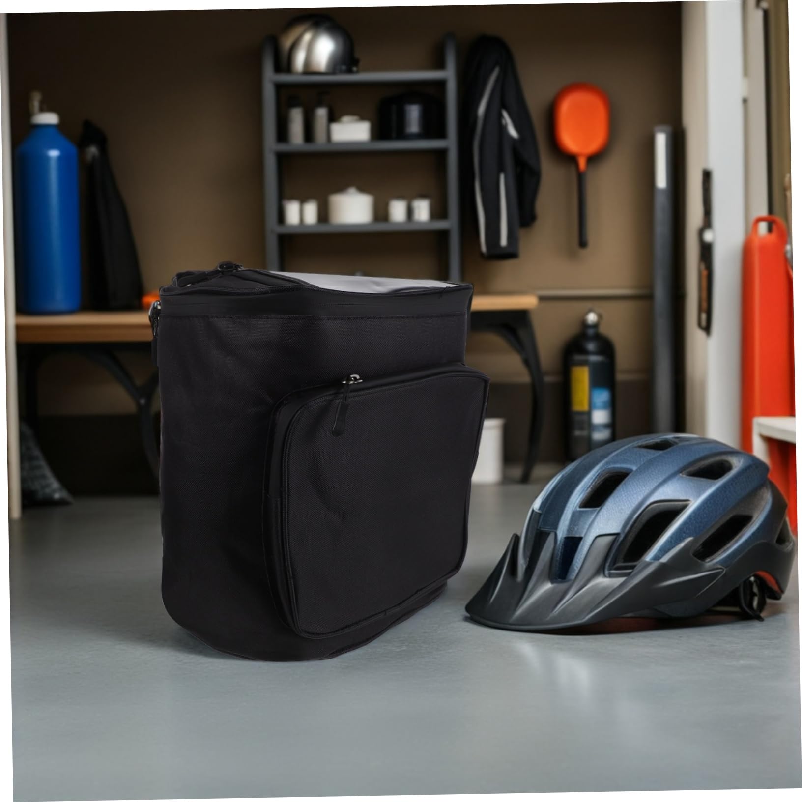 Borsa da Manubrio per Bici Elettrica 17l Oxford 600d | Nera, Tasca Frontale ad Accesso Rapido, Fissaggio Sicuro, Compatibilità per Riding