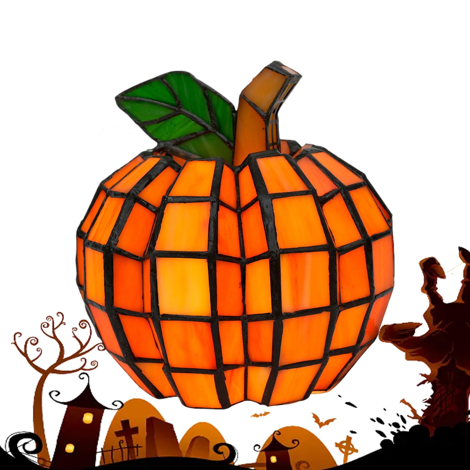 Decoración calabazas LED de otoño para mesa interior y hogar