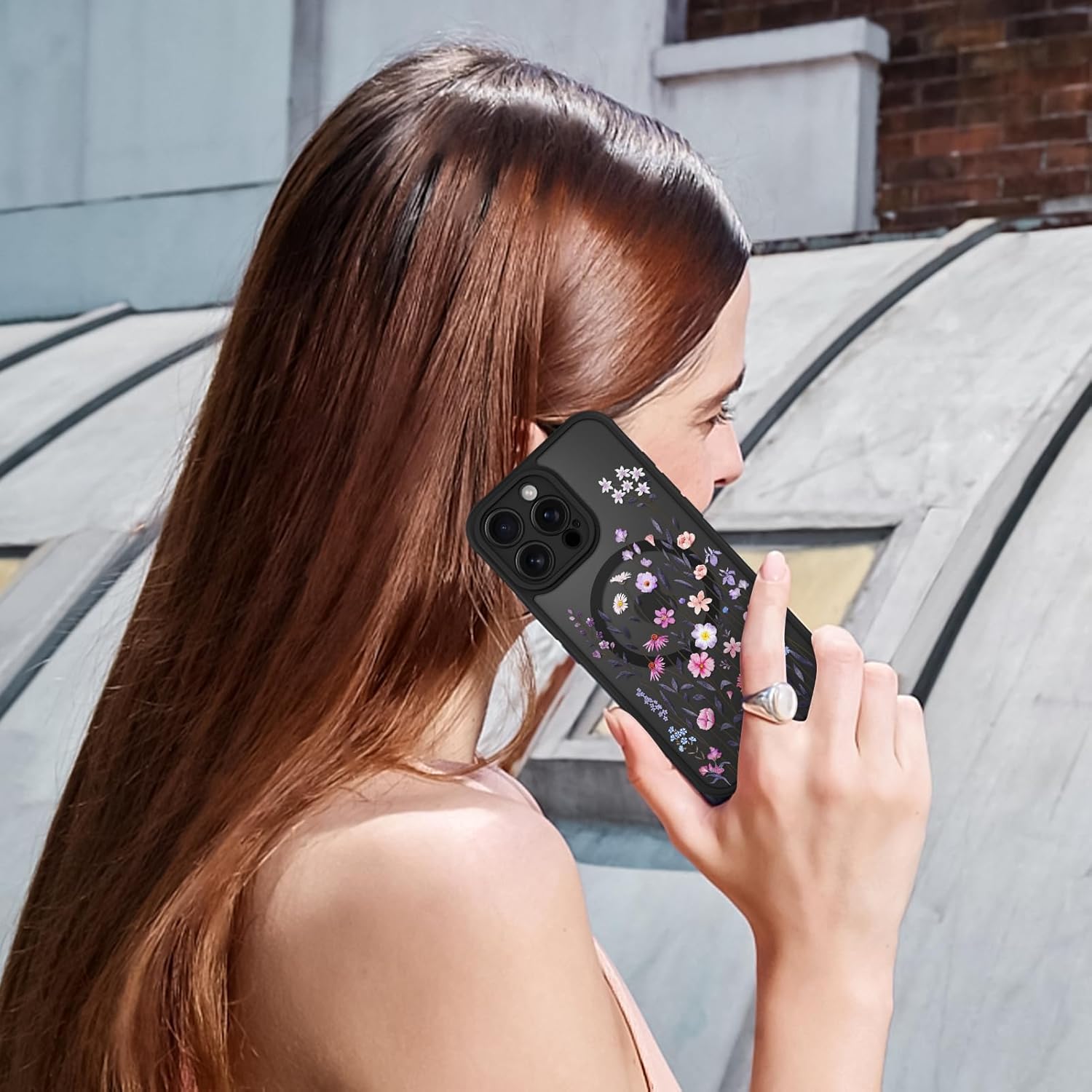 OOK Case for iPhone 15 Pro 6.1 Inch (Compatible with MagSafe) Floral Flowers Design Translucent Phone Cover Soft TPU + Hard PC Anti-Scratch Shockproof Magnetic Cute Case for Women - Image 6