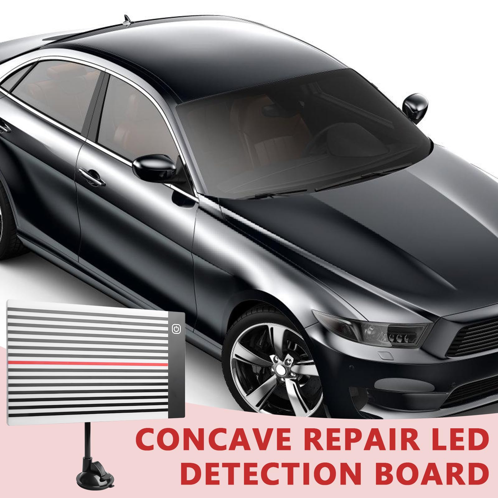 GOMETY Luz para reparación de abolladuras sin pintura, tablero de luz LED con soporte ajustable, lámpara de prueba de tiras de carrocería USB y placa reflectora LED Paintless Body Repair Kit para