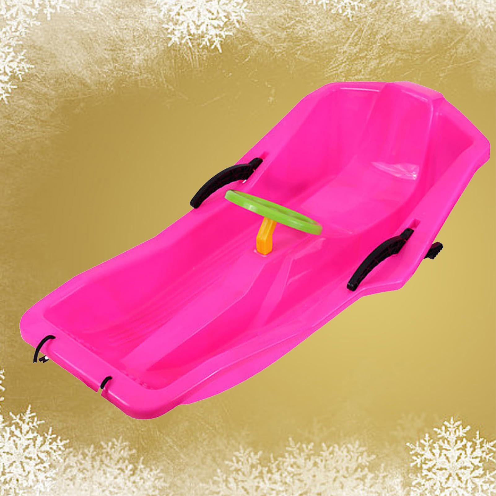 TUOYIBO Happy Children's Sledding, Winter Sledges, Children's Sledges, Thickened Double Sledges, Sledges with Backrests, Plastic Sledges