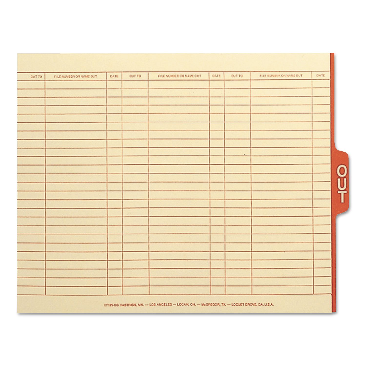 SMEAD 61910 Out Guides, 1/5 Tab, Manila, Letter, rosso (scatola da 100 pezzi)