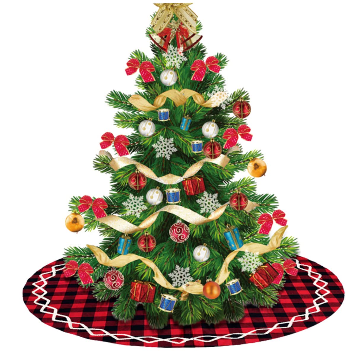 1pezzi Grembiule Per Albero Di Natale Tappeto Decorativo in Protezione Per Casa Da Aghi e Riutilizzabile Per Feste Natalizie