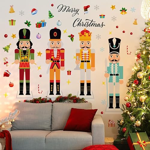 Miniatura 33 de Calcomanías de pared para árbol de Navidad de 38.58 x 37 pulgadas, calcomanías de pared extraíbles para ventana de Navidad, decoración para Navidad
