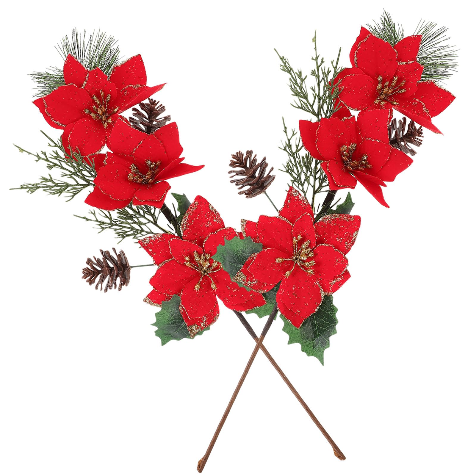 Didiseaon 8 Stück Künstliche Weihnachtsblumen Deko Rot für Party und