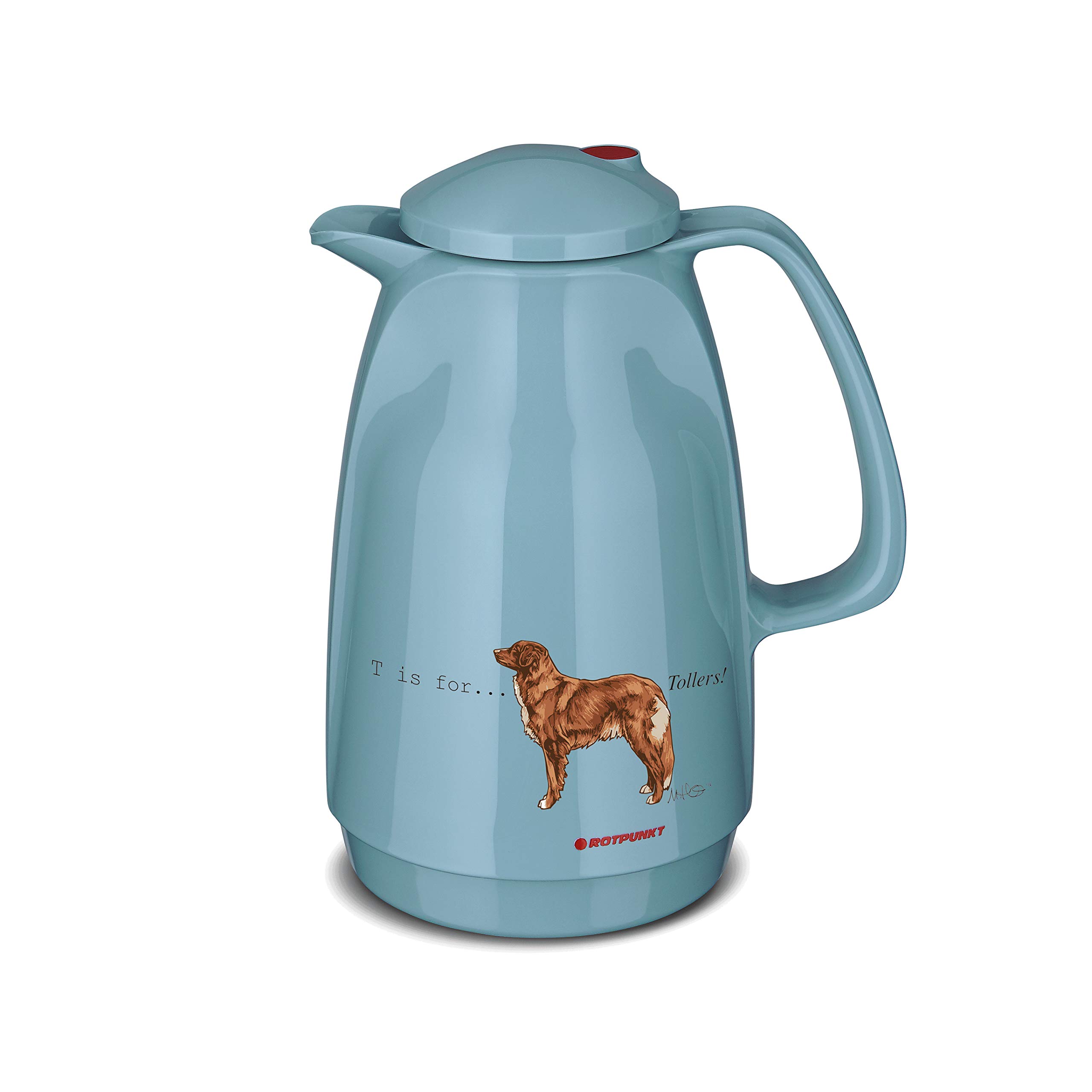 ROTPUNKT Termos 220 Bella 1,0 l | Maria HESKINS Edition | dwustopunktowy zakrętka | nie zawiera BPA | Made in Germany | utrzymywanie ciepła + zimna (Pearl Grey, Nova Scotia Duck Tolling Retriever)