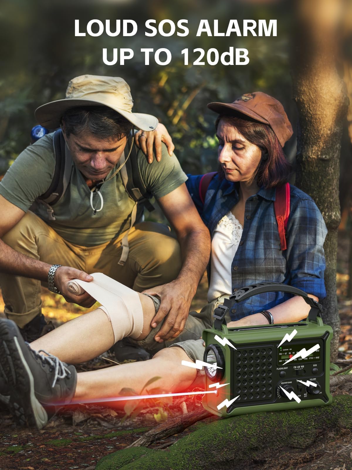 MINORZ 12000mAh Kurbelradio, Tragbares Notfallradio mit Große Solarplane, HiFi Klangqualit, AM/FM, SOS, Taschenlampe & Leselampe, IPX6 Wasserdicht, Ideal für Outdoor Camping Notfall