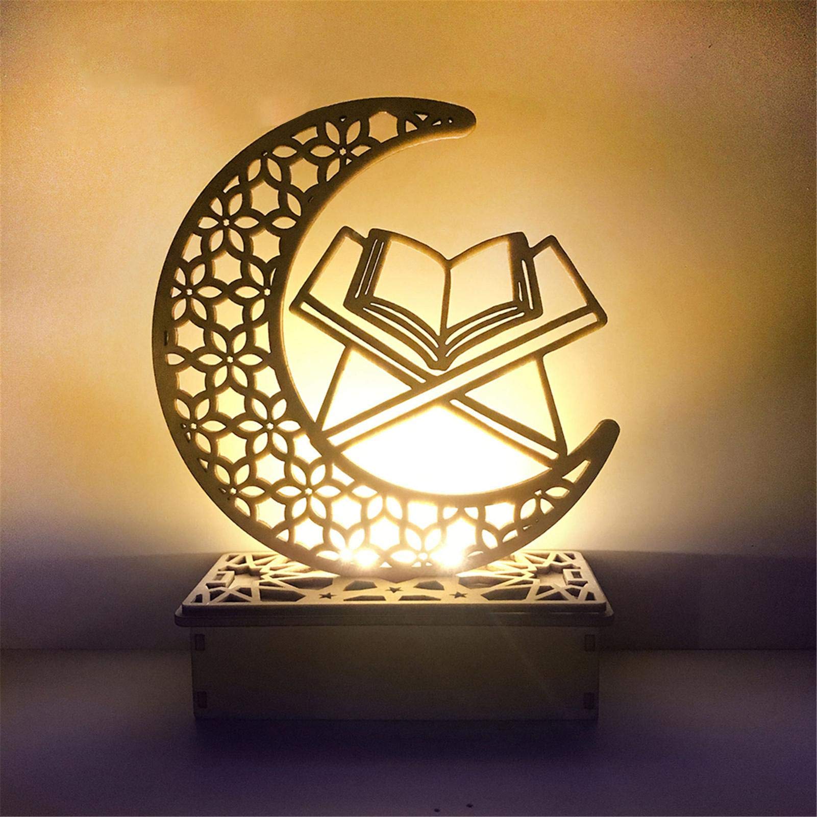 Ramadan lichten decoraties voor thuis islamitische Eid Mubarak thema LED-verlichting, Eid gouden maan kaars licht kasteel Mubarak