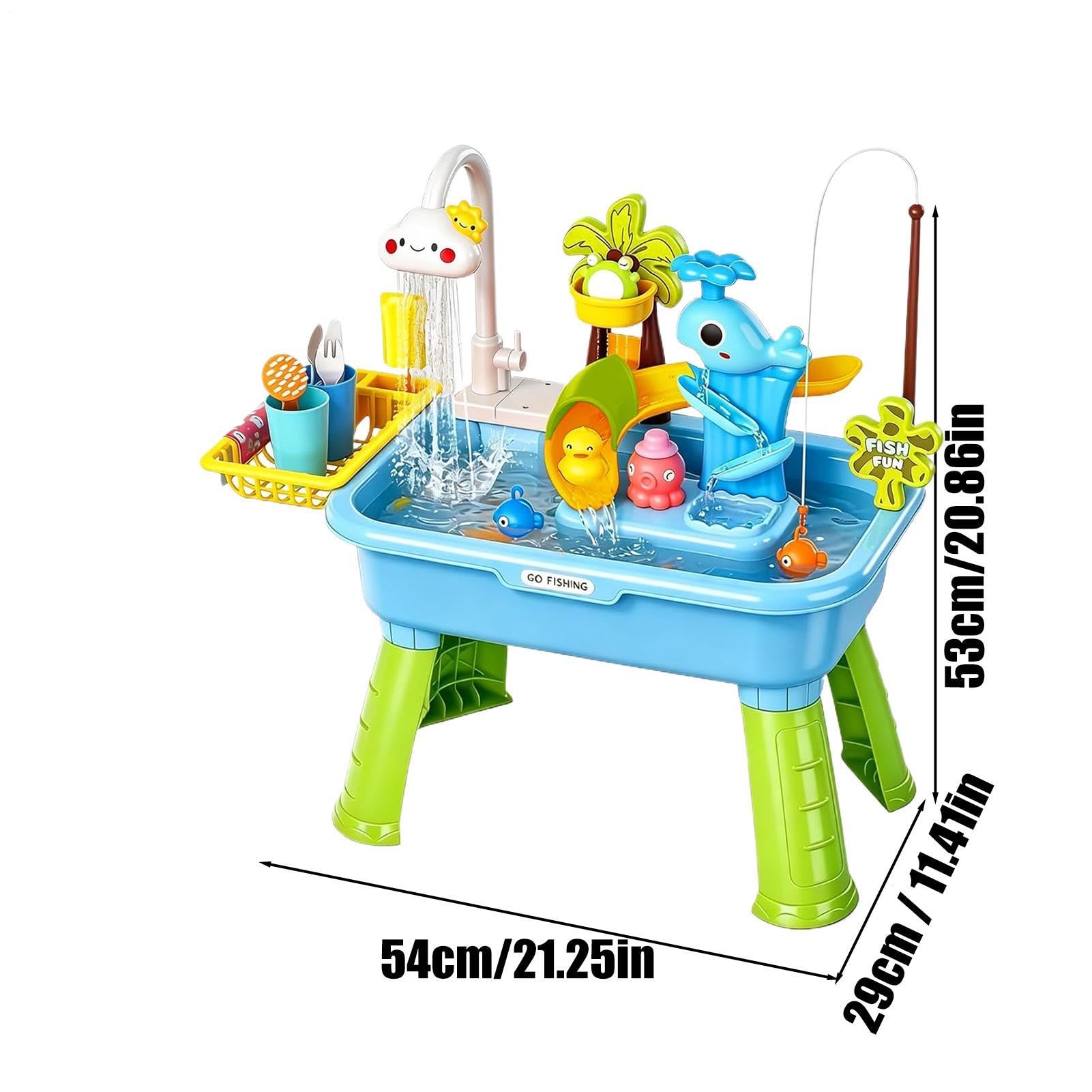 Lavello Giocattolo per Bambini con Acqua Corrente | Tavolo Acquatico Giocattolo Elettrico A Batteria Con Scivolo - Giocattoli Lavello Cucina,per Bambini di Età 1-5 Anni, Giardino, Asilo , Scuola '