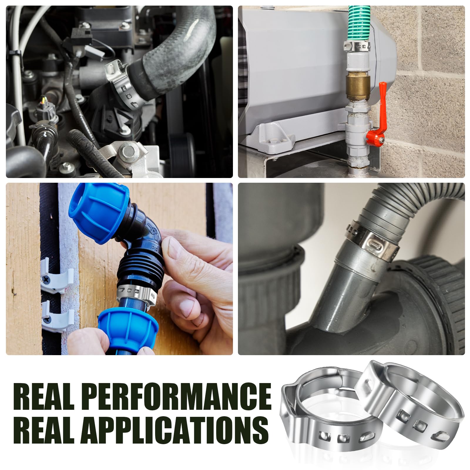 120 Pack 1 2 Inch PEX Cinch Clamps Rings Heavy Duty 304 Stainless Steel Pex Crimp Rings Thickened — view 6