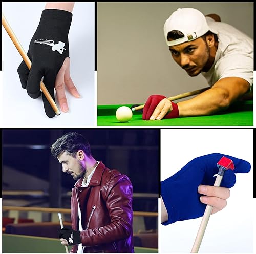 Miniatura 6 de 20 guantes de billar para billar con tres dedos, guantes de billar para mano izquierda y derecha, guantes deportivos universales para mujeres y