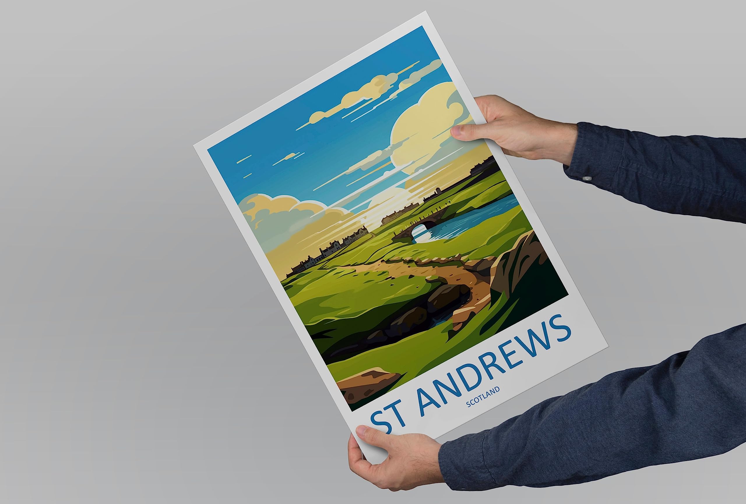 Amazon.com: St Andrews Golf Course Travel Poster Wall Art St