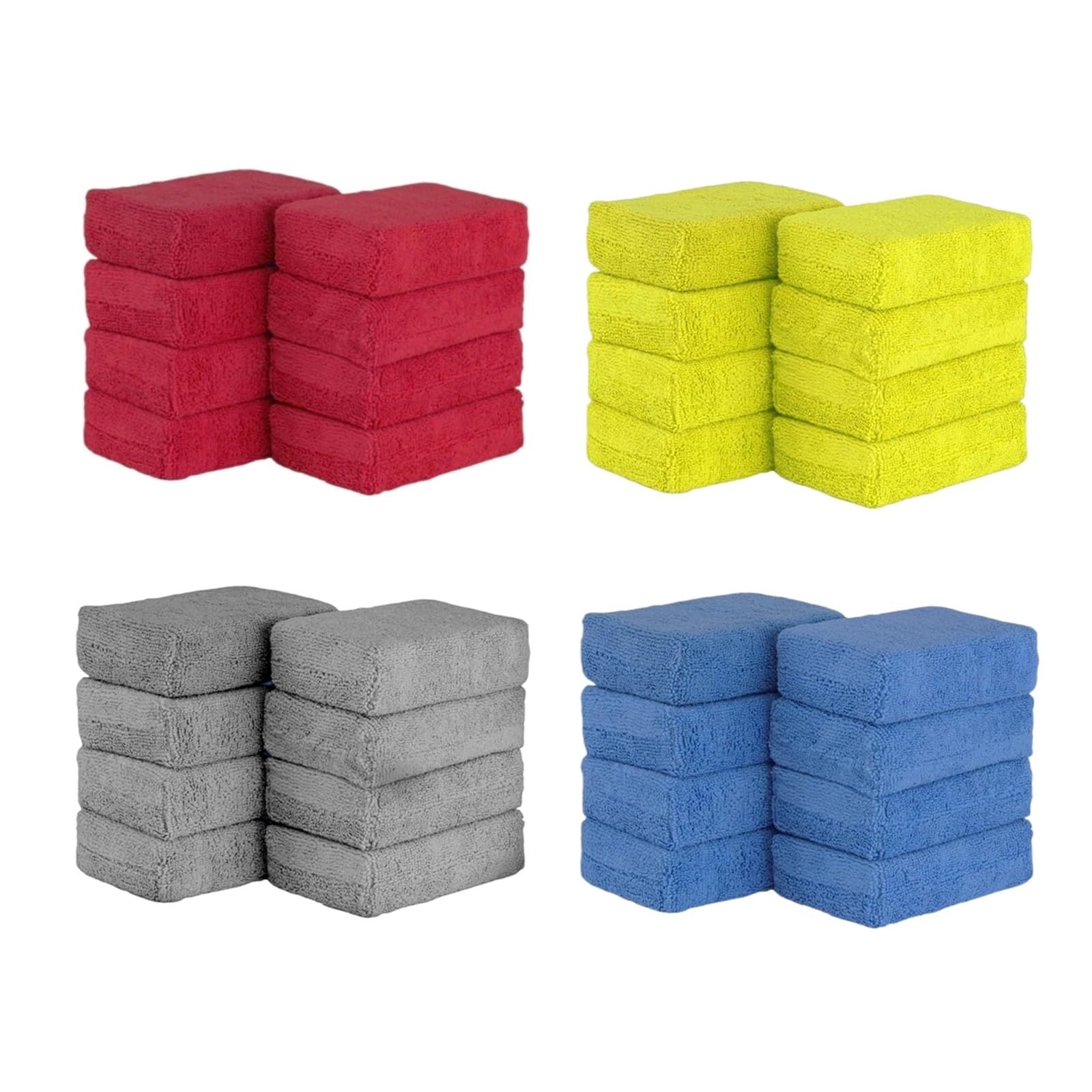 8 szt. gąbek do aplikacji wosku samochodowego z mikrofibry, miękka gąbka czyszczenia samochodów, prostokątna pianka pielęgnacji lakieru, polerowanie(8PCS Yellow)