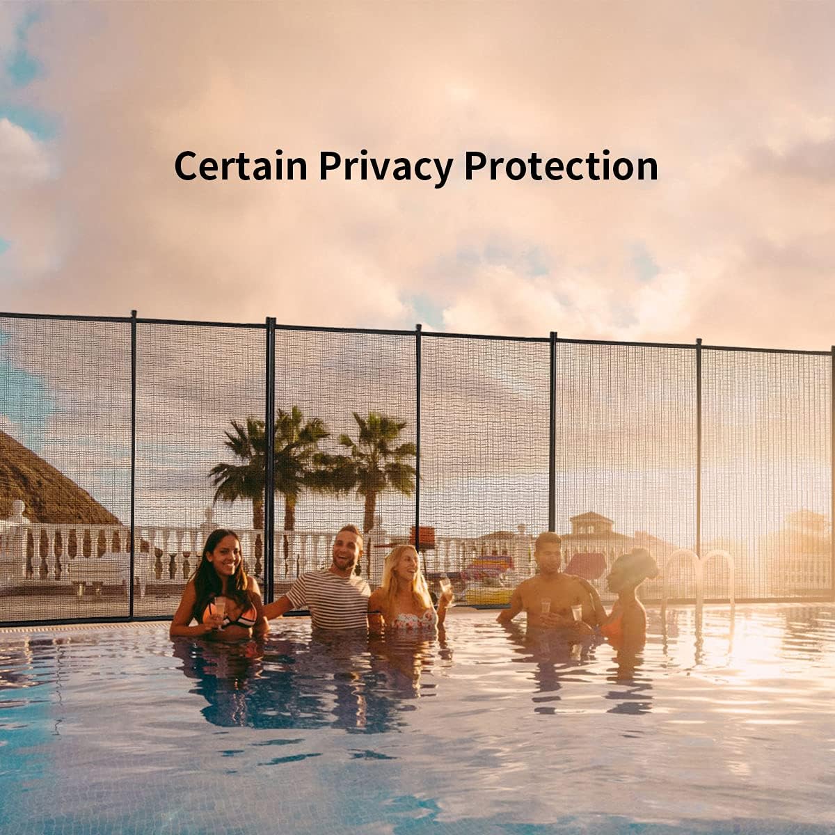 Giantex Pool Fence for In-Ground Easy DIY Installation Pool Barrier Safety Mesh Fence 4FootX12Foot Swimming Pool Fence, Black