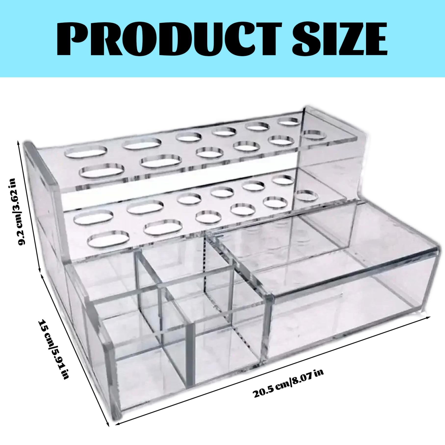 Porte-Organisateur de seringue Composite, Support de Distributeur résine Transparent pour Les Accessoires d'applicateurs dentaires, Plateau Stockage Bureau pour Dentaire et Clinique