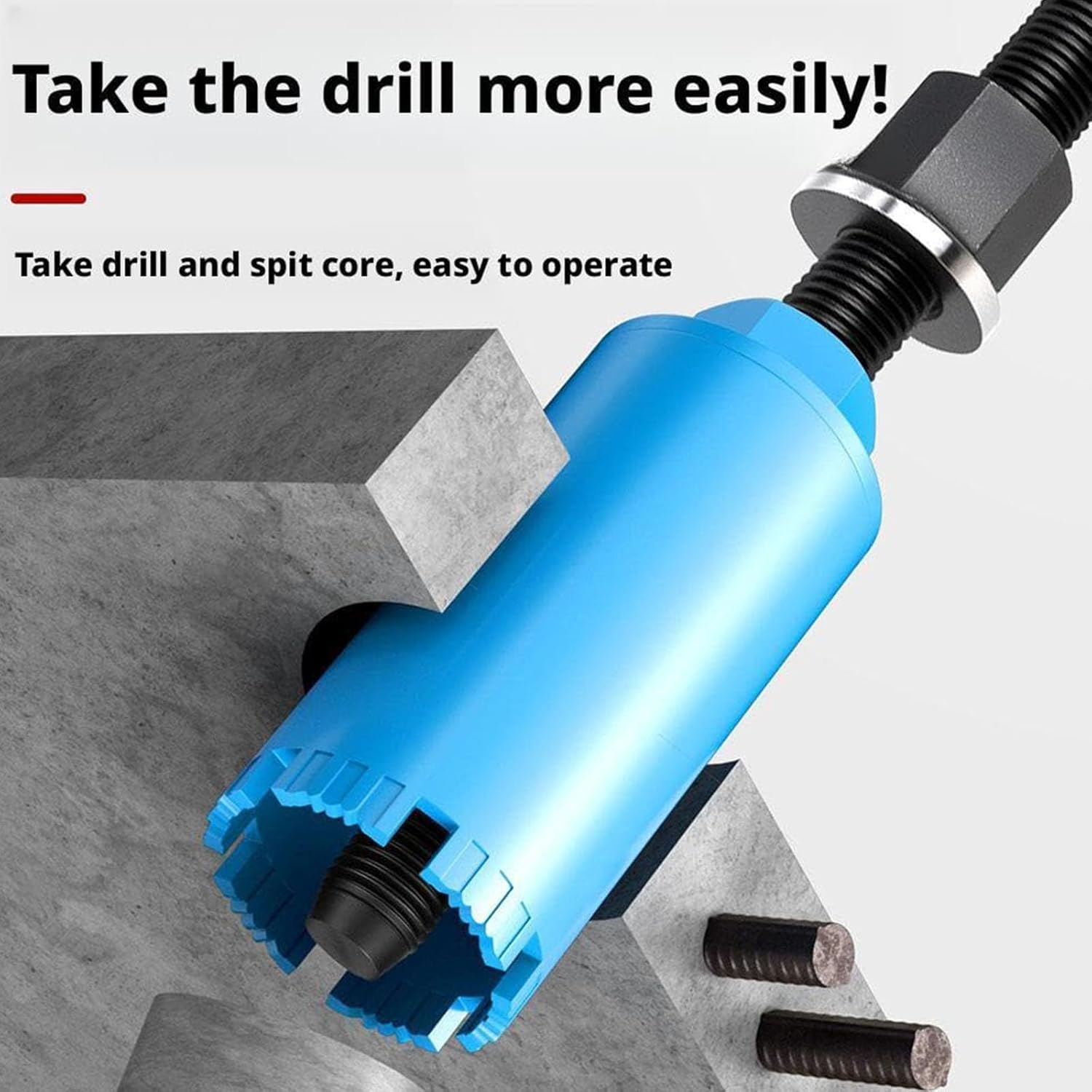 Professional Diamantine Cores Drill Bit Remover with Reverse Torques Action Suitable for Construction Masonry Stone 40cm High Torques Core Bit Extractor