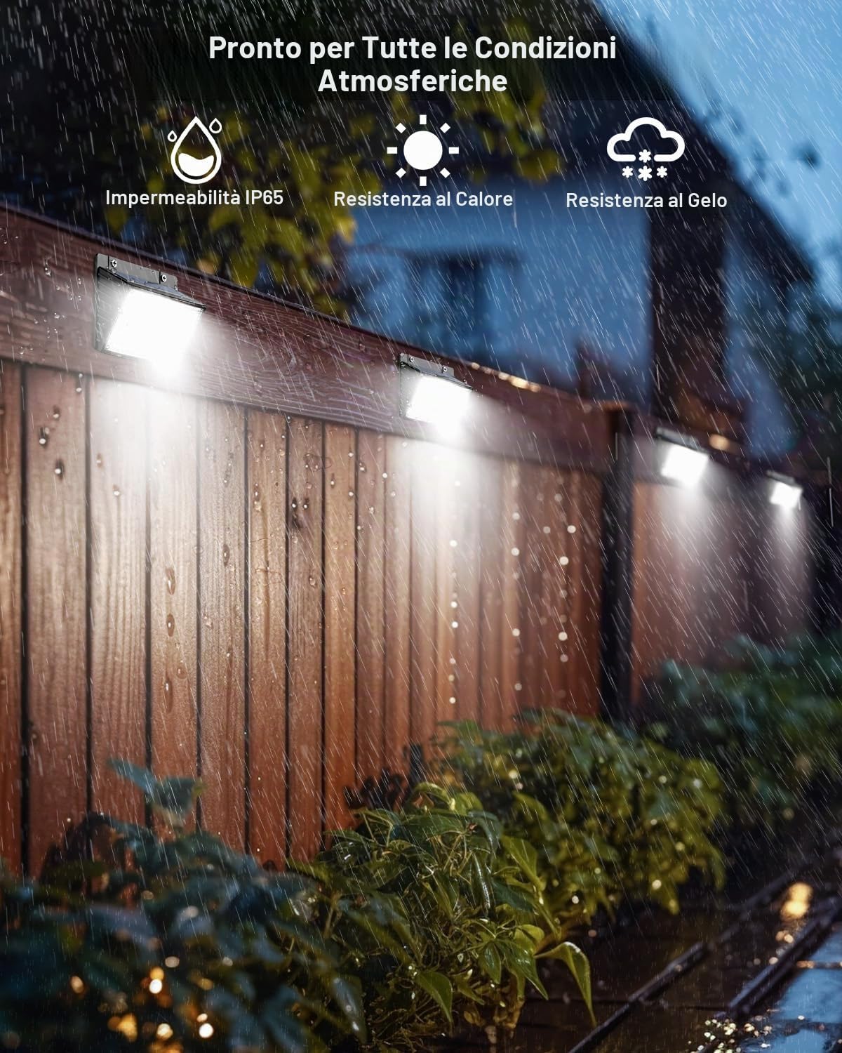 nipify Faretti Solari a Led da Esterno, Luce Solare Led Esterno con Sensore di Movimento 3 Modalità Lampada Solare da Esterno IP65 Impermeabile per Giardino Garage Patio Parete