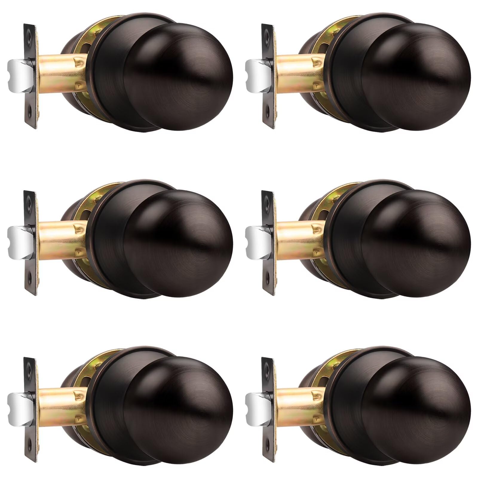 Brushed Nickel Door Knobs - Keyless Passage Locks -28
