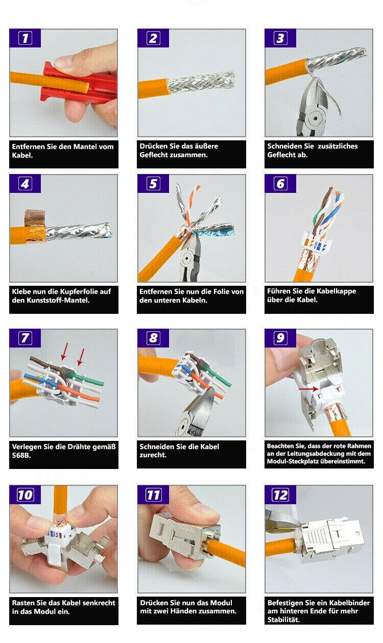 Livolo zweifaches Netzwerk Modul CAT7 zum Selbstverdrahten inkl. einfachen Glasrahmen in weiß für UP VL-2CAT7/SR-11 Einbau Netzwerkdose LAN Buchse Unterputz Netz Anschluss Kaystone Cat 7 Datendose