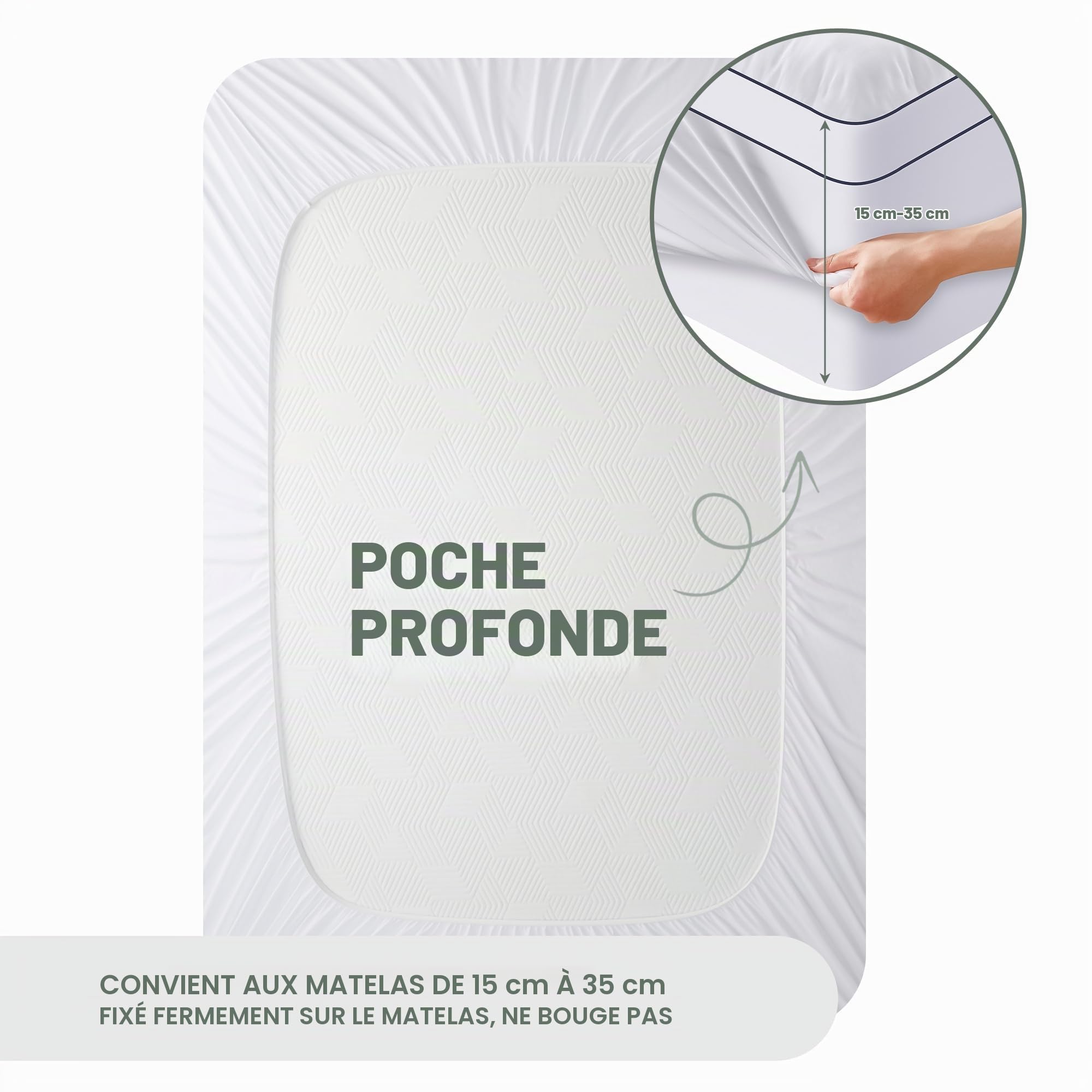 Surmatelas 160x200cm, 1000GSM Protège Matelas en Microfibre Respirant