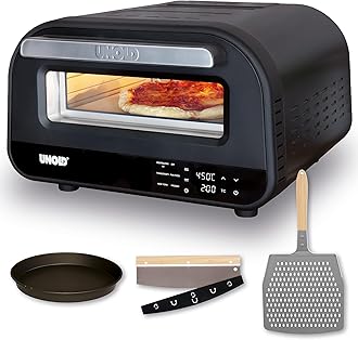 Don Luigi 450°C Pizza Oven 68815 - Indoor Electric Neapolitan Pizza Maker - Peel & Cutter Set - Up to 12" (32cm Stone) - Improved Max Temp - 1700W - Adjustable Timer - Touch Control LCD - 240V