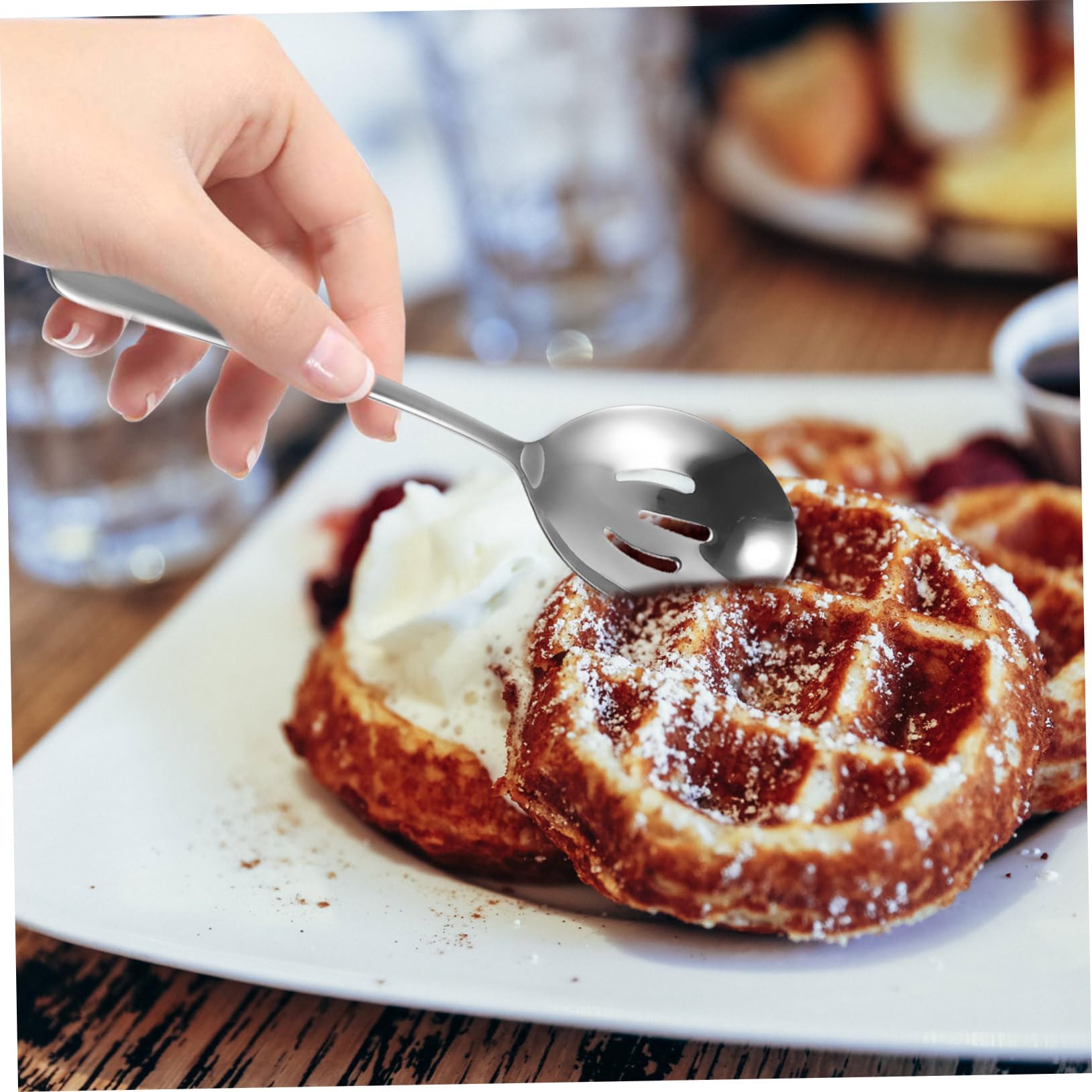 Cabilock Spatules et Couverts Acier Inoxydable pour Service de Table Ustensiles de Cuisine avec Fourchette Cuillère et Spatule