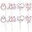 Gyufise Pink 24Pcs He Asked She Said Yes Cupcake Toppers Diamond Ring Heart Cake Picks for Wedding Engagement Party Cake Decorations
