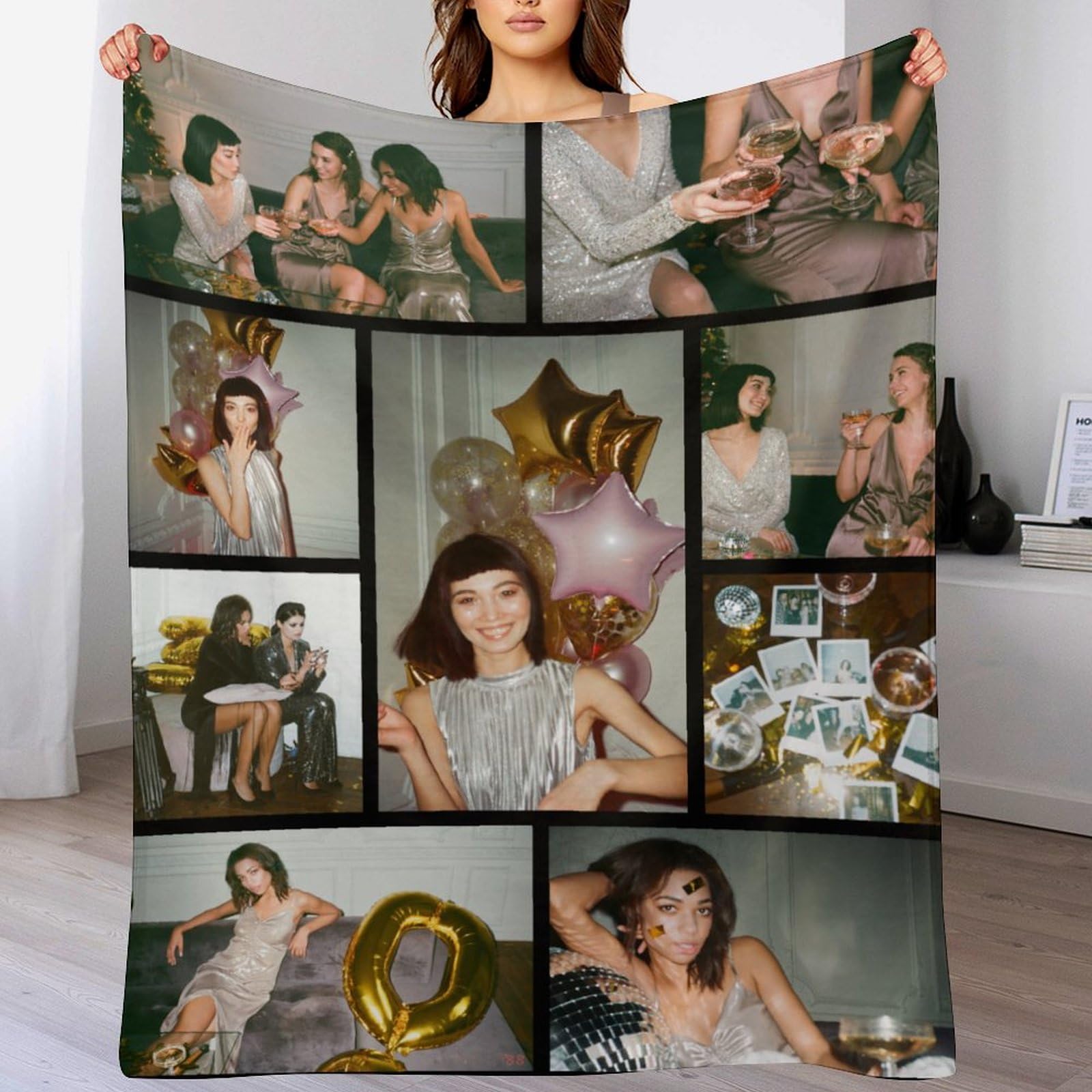 Custom Blanket with Photo Personalized Memorial Gifts, Customized Christmas Blankets Using My Own Pictures, Made in US, Unique Throws for Dad Mom