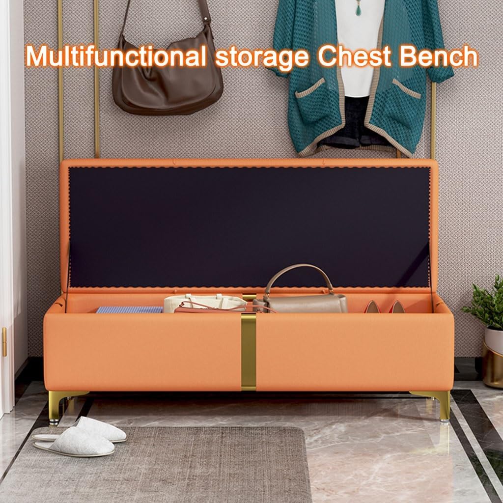 Storage Bench for End of Bed Dark Green Ottoman with Synthetic Leather Shoe Storage for Entryway 80 cm Stylish and Functional Storage Solution for Home Decor