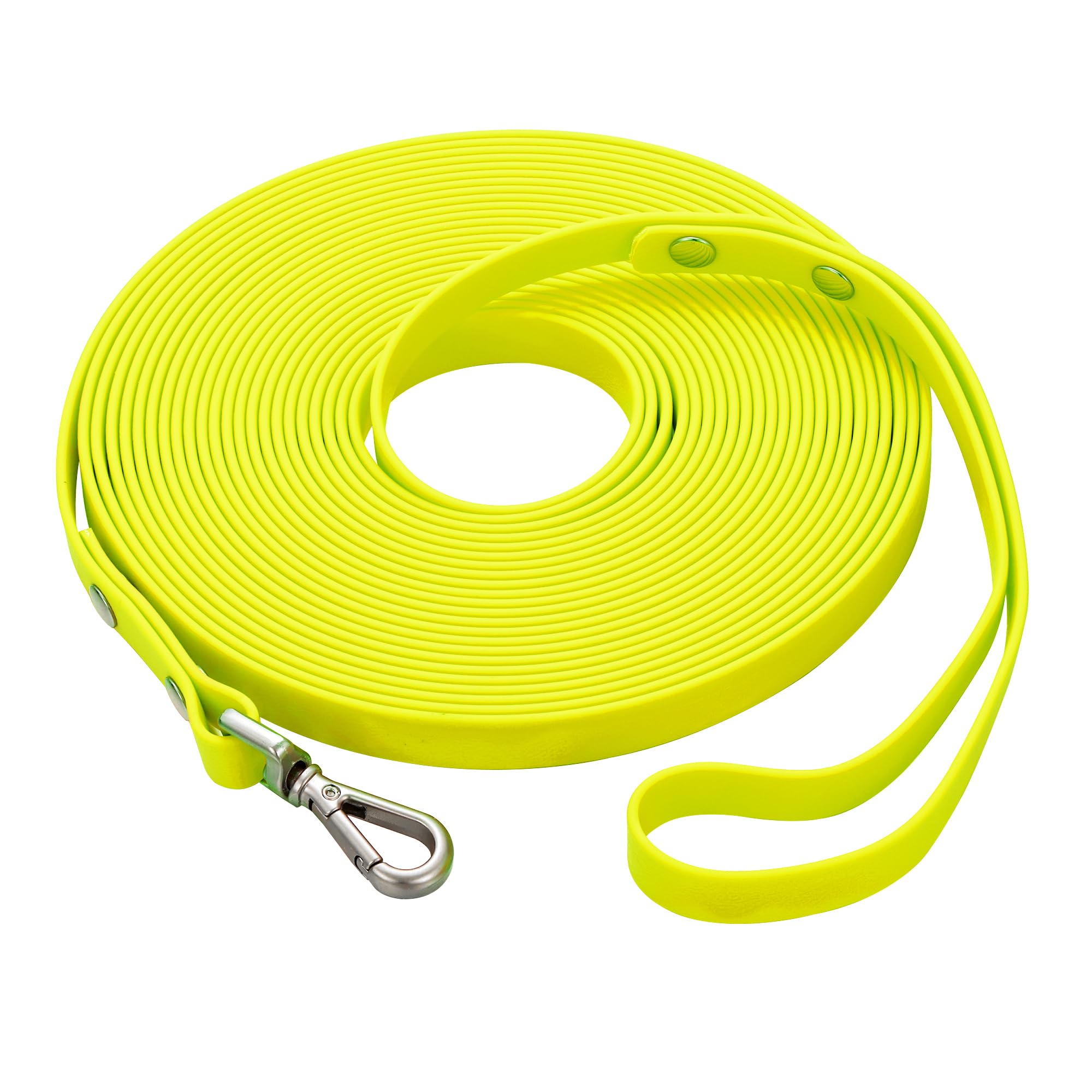 Waterproof Long Dog Training Leash 30ft Outdoor PVC Dog Leashes Great for Large Medium Small Dog Training Lead,Beach,Yard,Play,Camping(Yellow