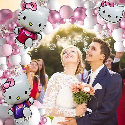 Vista 7 de 8Pcs Birthday Balloons Decorations, Cute Kids' Party Balloons, Kawaii Aluminum Film Double Sided Balloons, Anime Theme Party Balloons Supplies