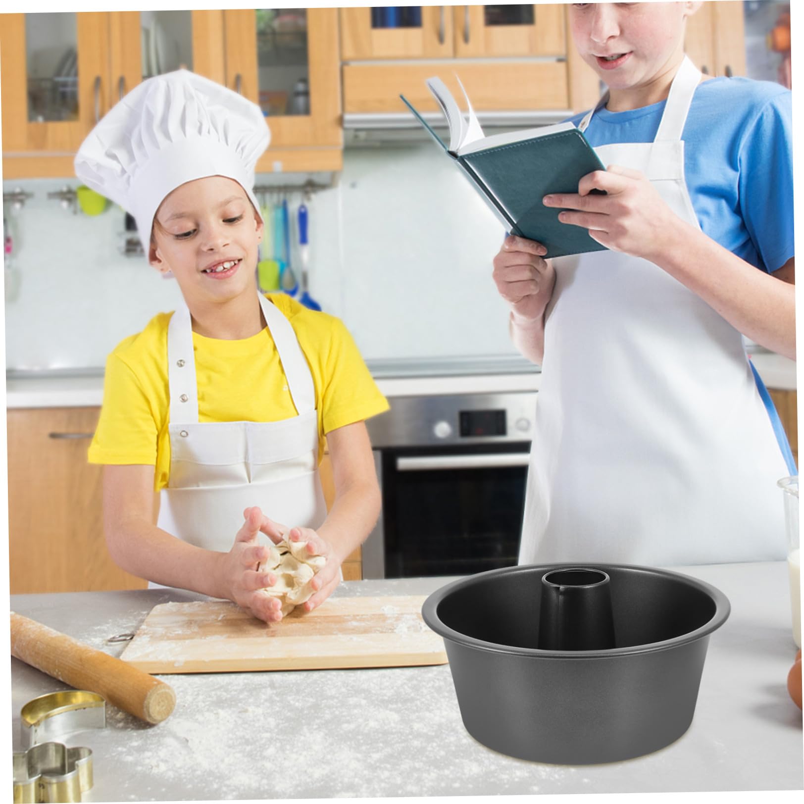 Molde Redondo para Hornear de Acero al Carbono Antiadherente Molde Hueco de 25 Cm Reutilizable Práctico para Repostería Doméstica y Profesional
