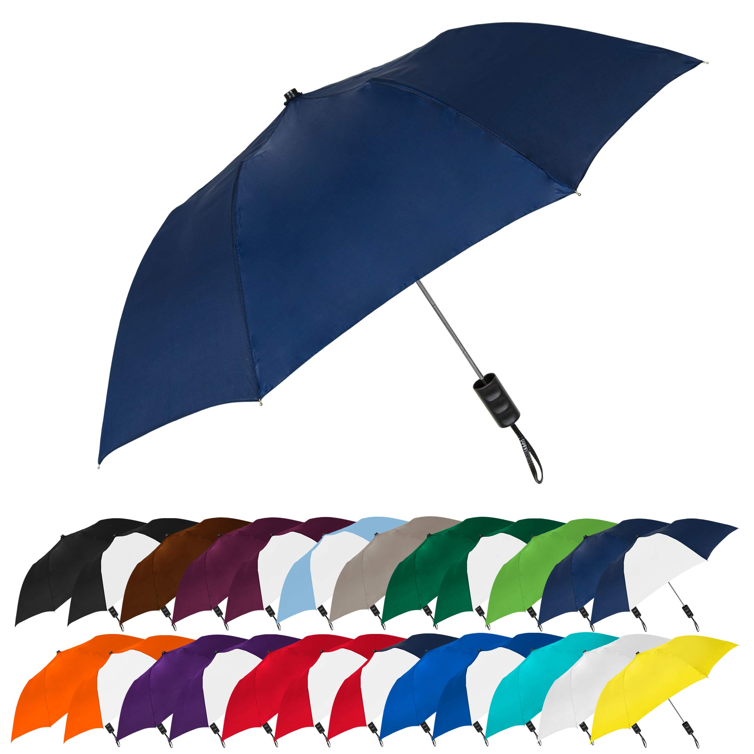 The Spectrum Popular Style 42 Automatic Open Compact Travel Umbrella for Rain Wind Sun Sturdy Lightweight Small Portable