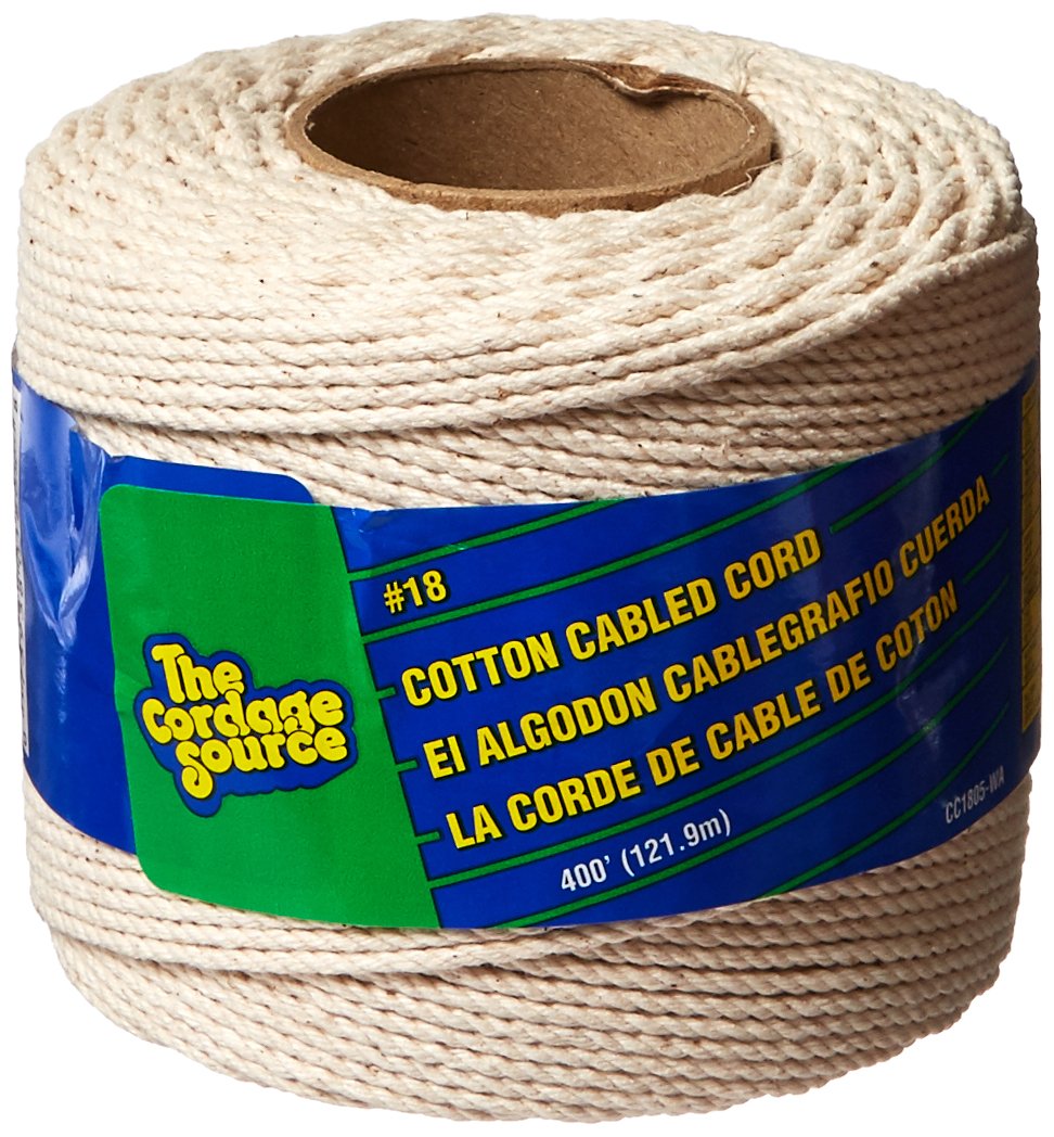 CORDAGE SOURCE CC1805 No.18 Cotton Cable Cord, 400-Feet