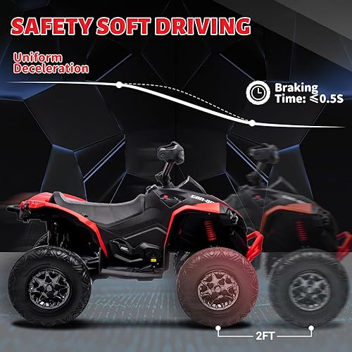 Miniatura 3 de GAOMON Vehículo ATV para niños de 4 ruedas, 12 V, con licencia BRP Can-am Quad vehículos eléctricos con control remoto, luces LED, suspensión de