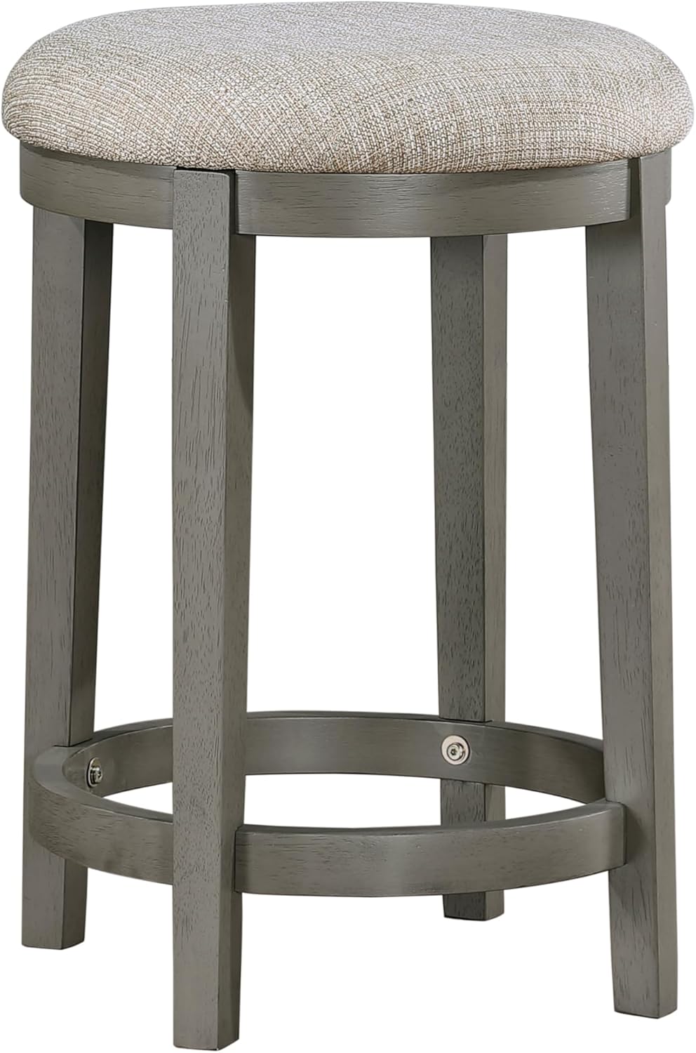Light Gray Finish Counter Height Stools Set of 2, Foam Cushioned Seat Industrial Design Kitchen Dining Furniture