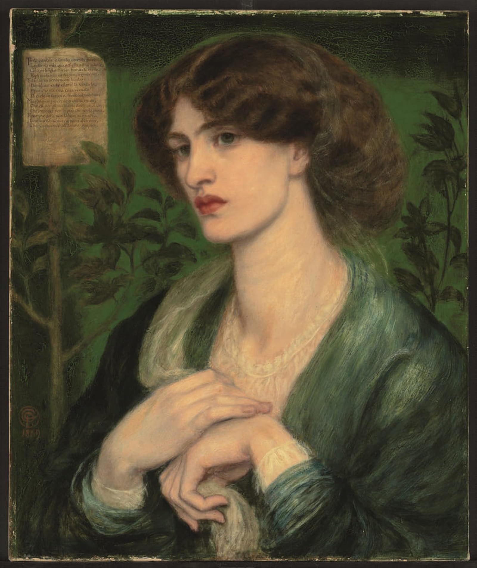 ARTXLXXBN Famous Painting Art Wall Decor Abstract Art Picture the Salutation of Beatrice by Dante Gabriel Charles Rossetti Animal Pictures for Home Decor 60x90cm