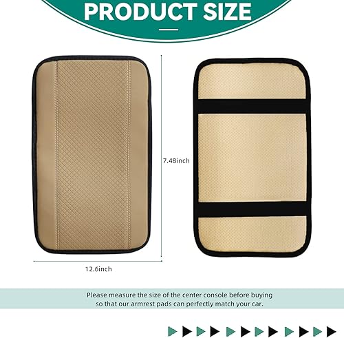 Miniatura 2 de Tapete para caja de almacenamiento para reposabrazos de automóvil, almohadilla de consola central de automóvil, cubierta impermeable de cuero de