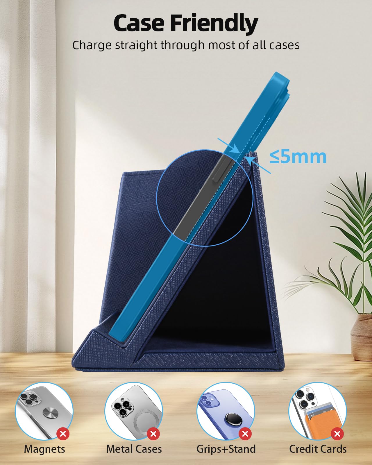 Organizer da scrivania con caricabatterie wireless, orologio digitale, termometro e igrometro, portapenne, multifunzione, accessori da scrivania per casa, ufficio, uomini, donne (batteria inclusa)