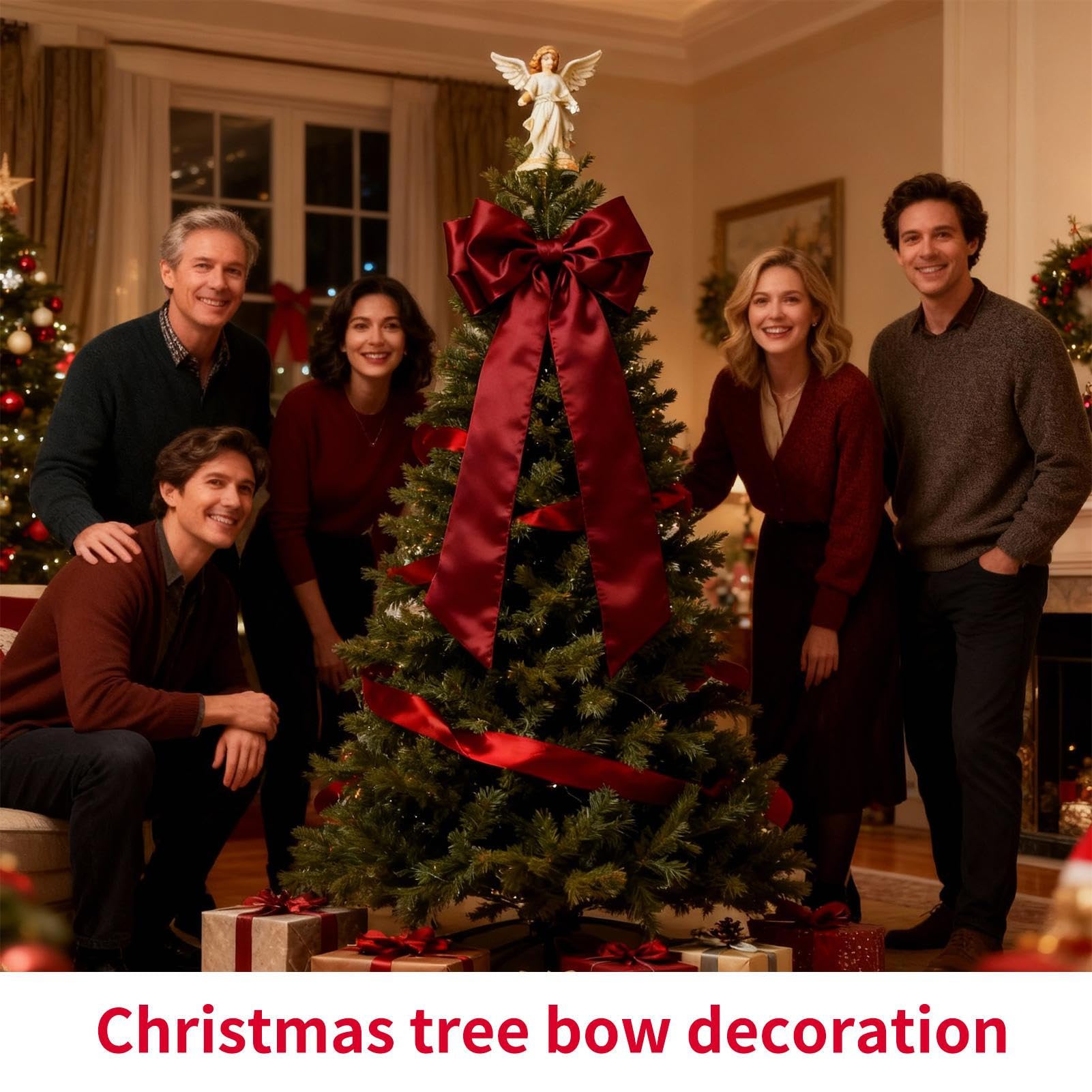 Lazos Para Árbol De Navidad Rojos Decoración Del Hogar