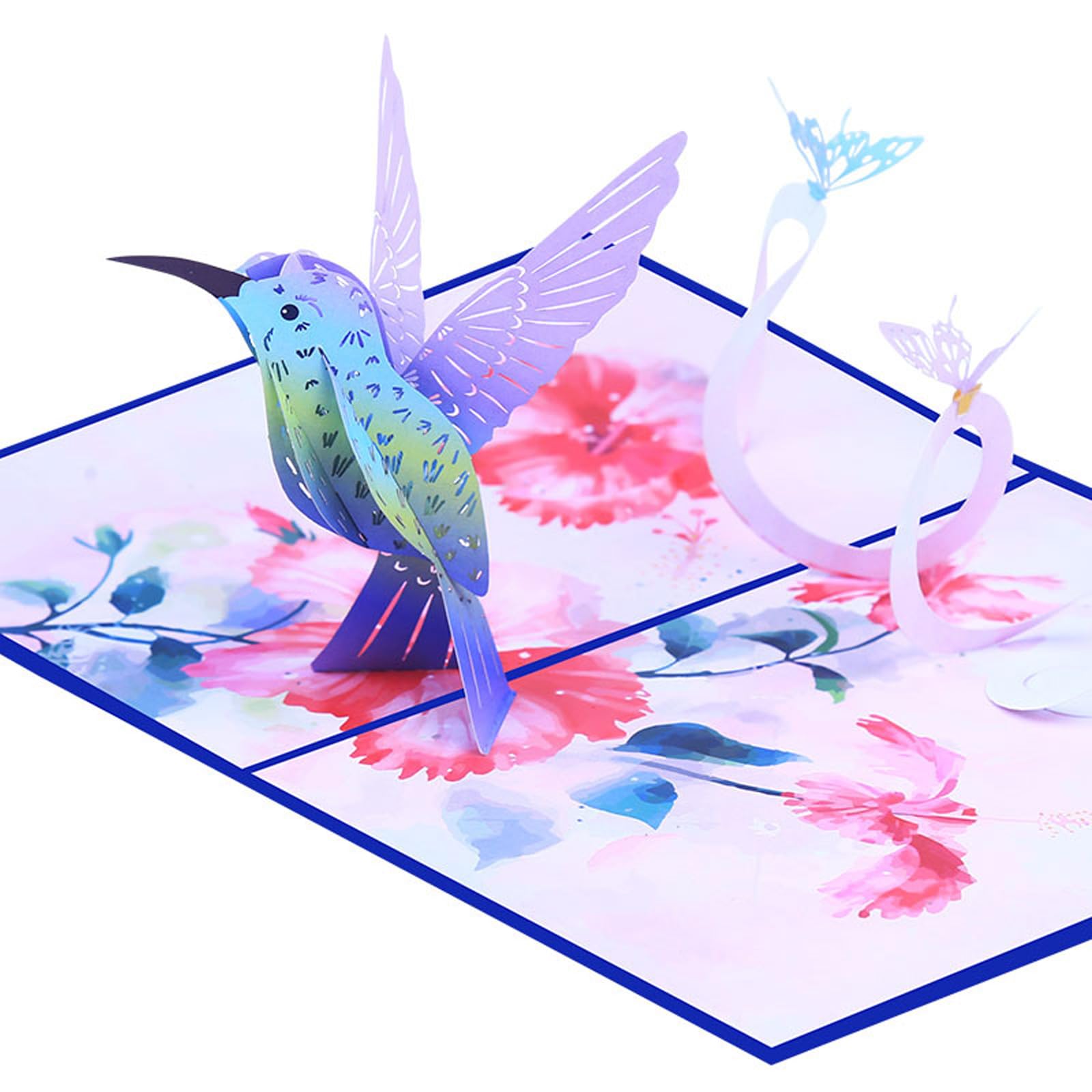 EWEISHEIT 3D Hummingbird Greeting Cards – Blank Assorted Notecards for All Occasions, Including Birthday Card, Perfect for Friends & Kids, With Envelopes