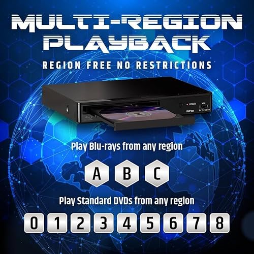 Reproductor de Blu-ray sin región compatible con Panasonic DMPBD Blu-ray y reproductor de DVD, zona libre de región, paquete con HDMI de 6 pies - imagen 2